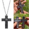 With Secret Compartment Cross Pendant Necklace Openable Stainless Steel Chain Pendant Necklace Vintage