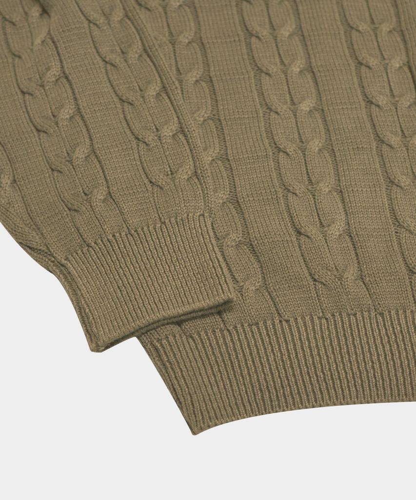 BIRBANTE Garment-Dyed Washable Cable Knit - Camel