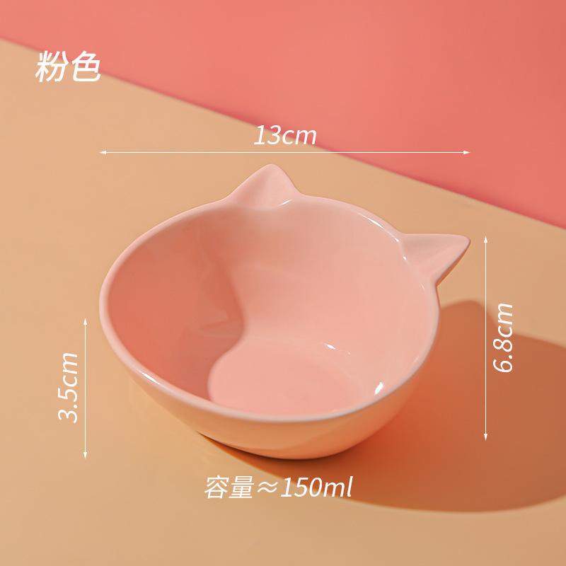 Macaron cat bowl ceramic pet bowl cat bowl dog bowl cat bowl with angled mouth for neck protection ceramic snack bowl water bowl