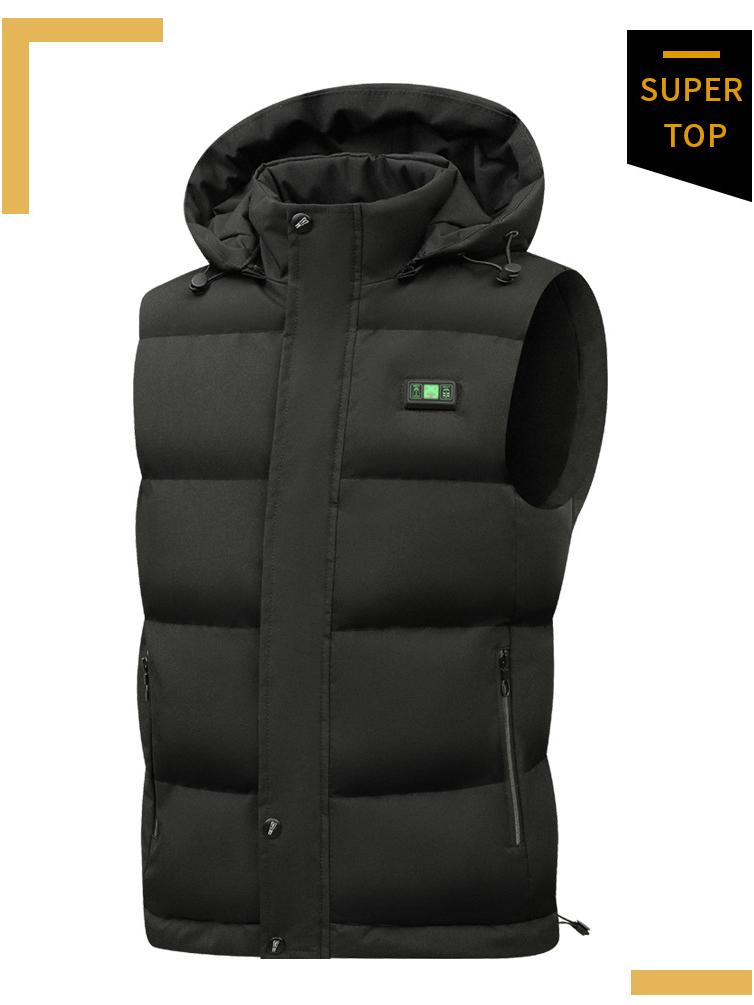 Мужской USB Электрический Жилет с Интеллектуальным Подогревом в Пятнадцати Зонах с Дисплеем.