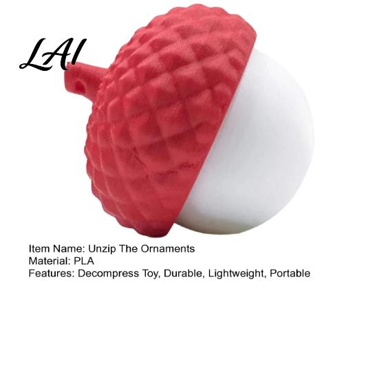 Sensory Stress Balls Litchi Squeezable Ball 3D Printed Fidget Toy with Unique Relief Ornaments Realistic Texture Soft Decompression Ornament,