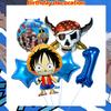 Декор для дня рождения One Piece Воздушные шары Луффи Зоро Одноразовые тарелки для вечеринки Баннер Мешки для подарков Мальчики Принадлежности для детского душа Круглые Сенсорные Сжимаемые Прыгающие