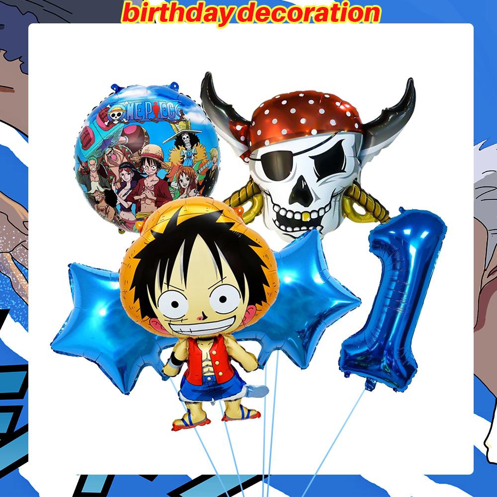 Декор для дня рождения One Piece Воздушные шары Луффи Зоро Одноразовые тарелки для вечеринки Баннер Мешки для подарков Мальчики Принадлежности для детского душа Круглые Сенсорные Сжимаемые Прыгающие