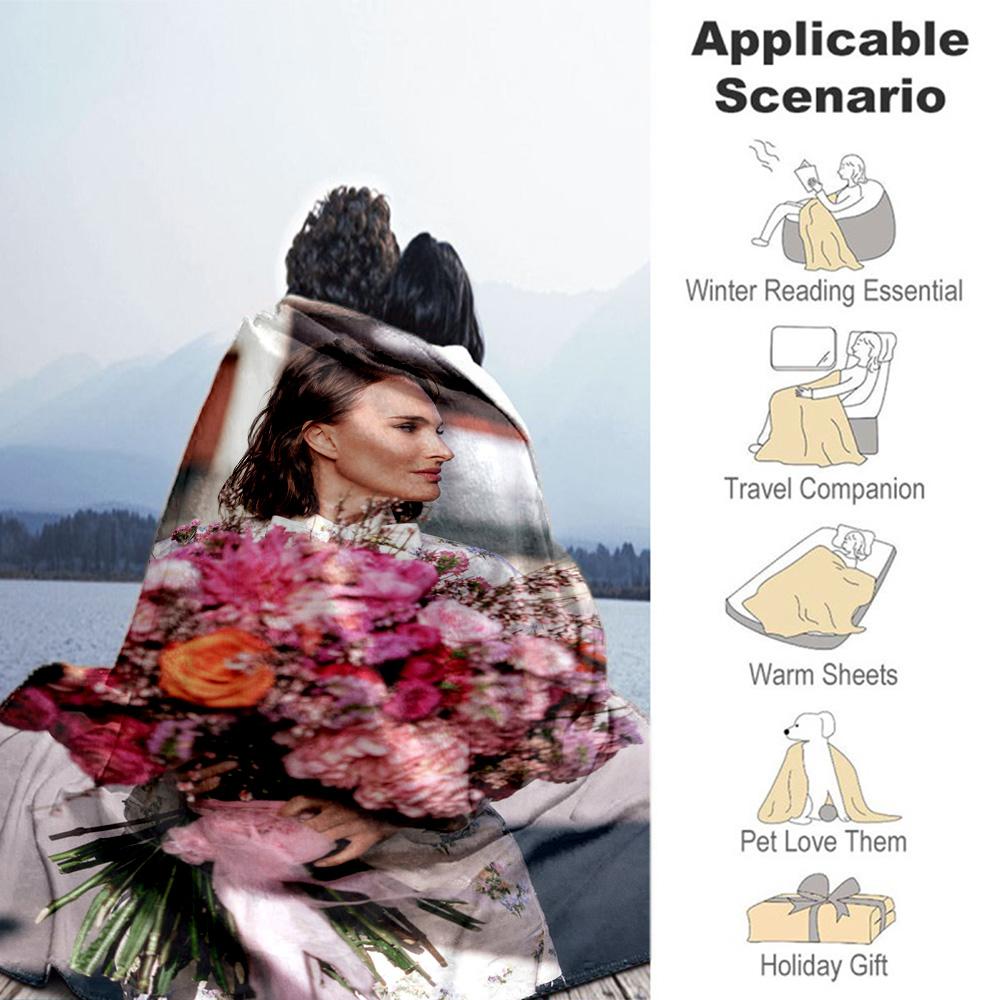 Customize Photos Personalized photos Blanket Gift Customizable Blanket Durable Comfort for Office Seaside Sofa Home Decor Four Seasons Multipurpose