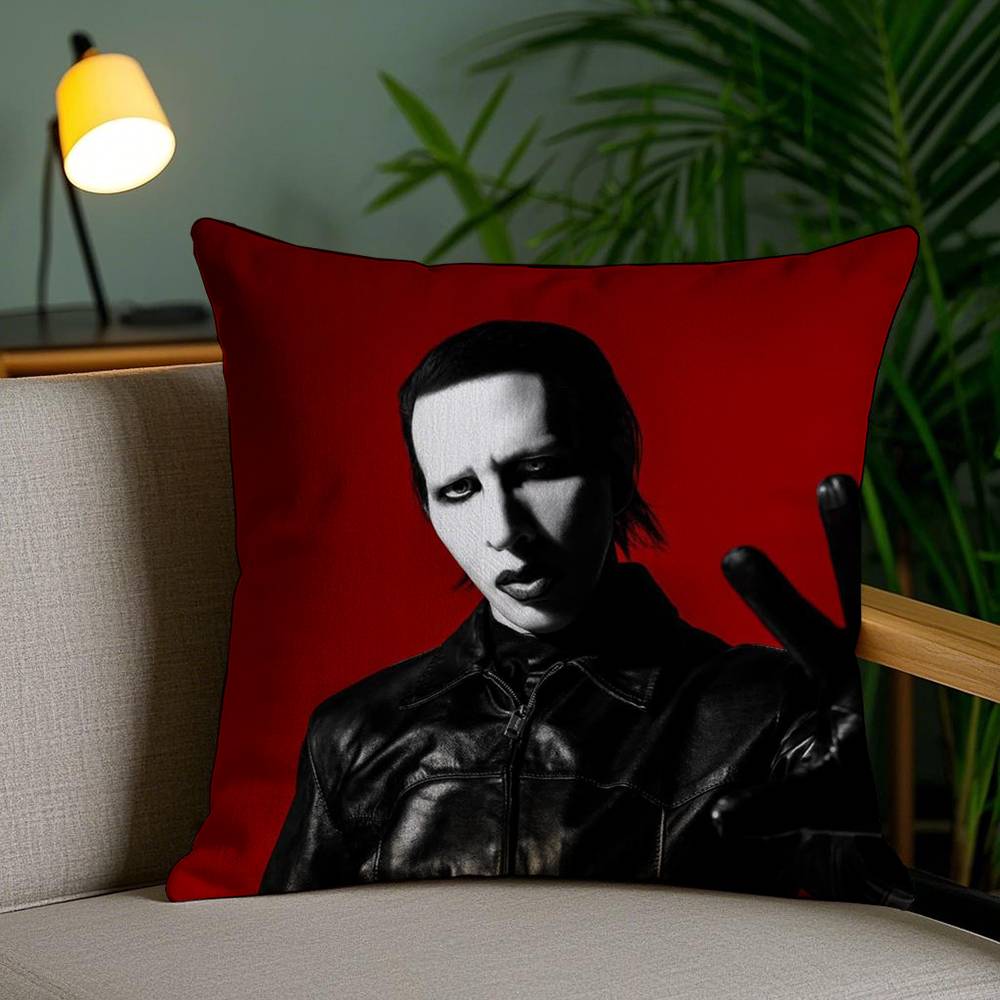 Наволочка M-Marilyn M-Manson Домашняя Подушка для Спинки Стула в Общежитии Короткий Плюш Двусторонний Принт Офисная Подушка для Сна