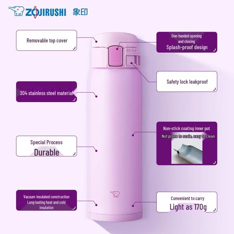 Кружка Zojirushi 480 мл из нержавеющей стали с вакуумной изоляцией