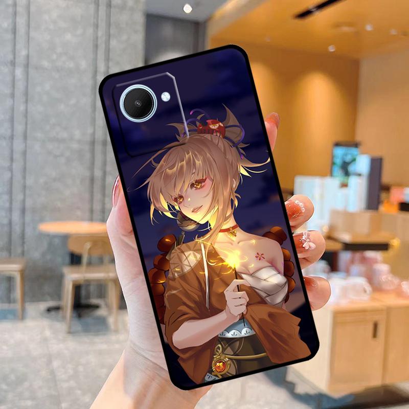 Чехол аниме Genshin Impact Yoimiya для Realme C55 C33 C31 C35 C30 C11 C15 C25s C21Y GT Neo 5 3T 2T 8 9 10 11 Pro Plus