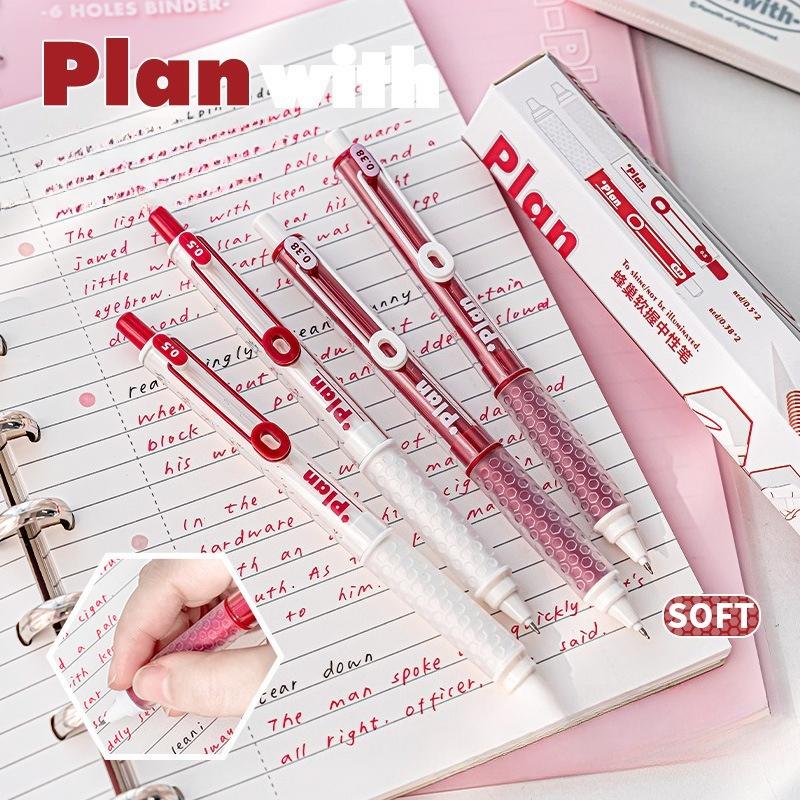 Planwith Friends Program, Soft Grip Honeycomb Pen, Student Homework Correction Correction Red Pen st Head Press Gender Pen