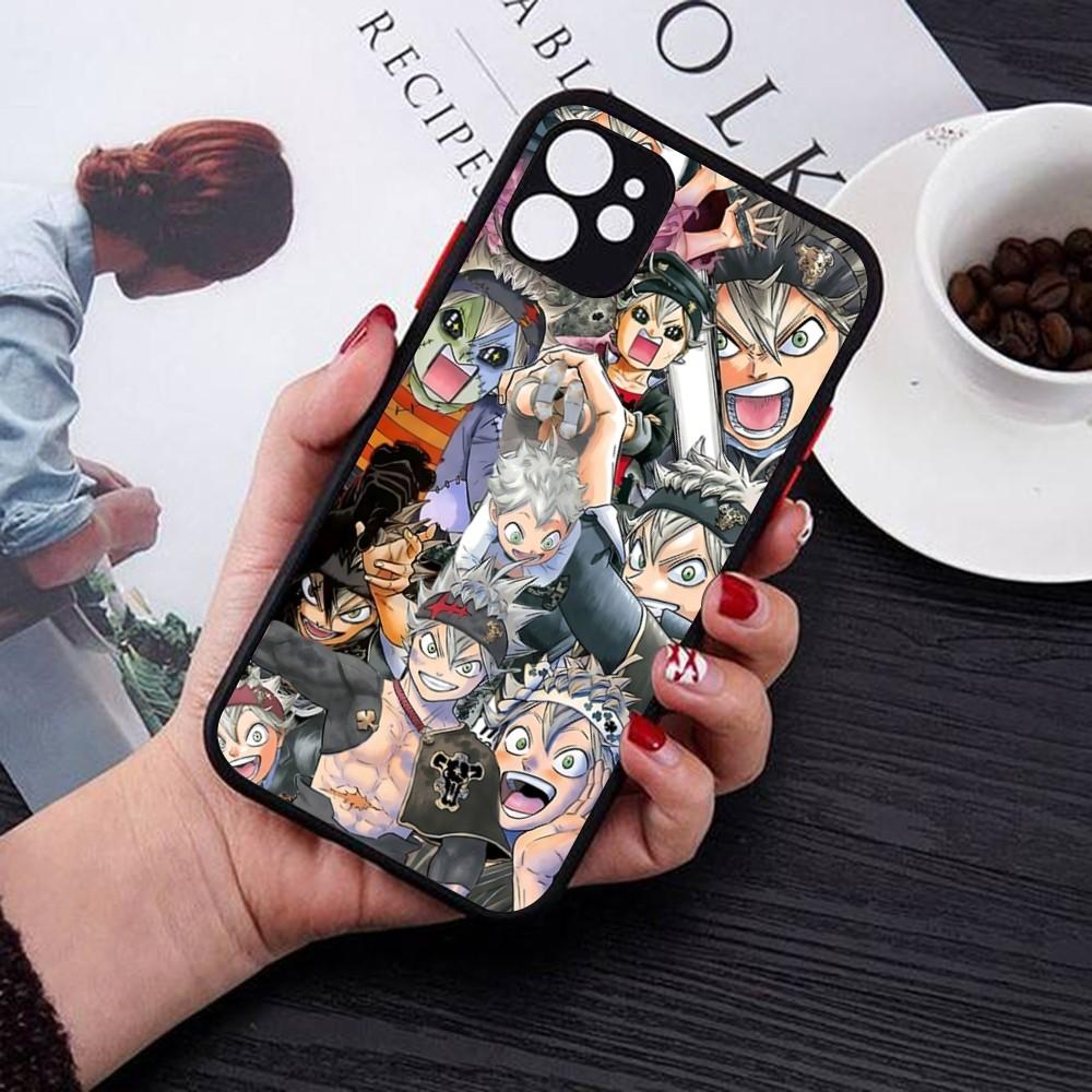 Чехол для телефона Black Clover для iPhone 14 11 12 13 Mini Pro Max 8 7 Plus X XR XS MAX Полупрозрачная матовая крышка