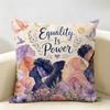 Equality Is Power Cushion Cover Durable Hypoallergenic Organic Linen Pillow Cover Short Size Washable Skin-Friendly