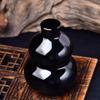 Pure Black Obsidian Gourd Ornament – Ruyi Gift for Home, Office, or Entryway Decor
