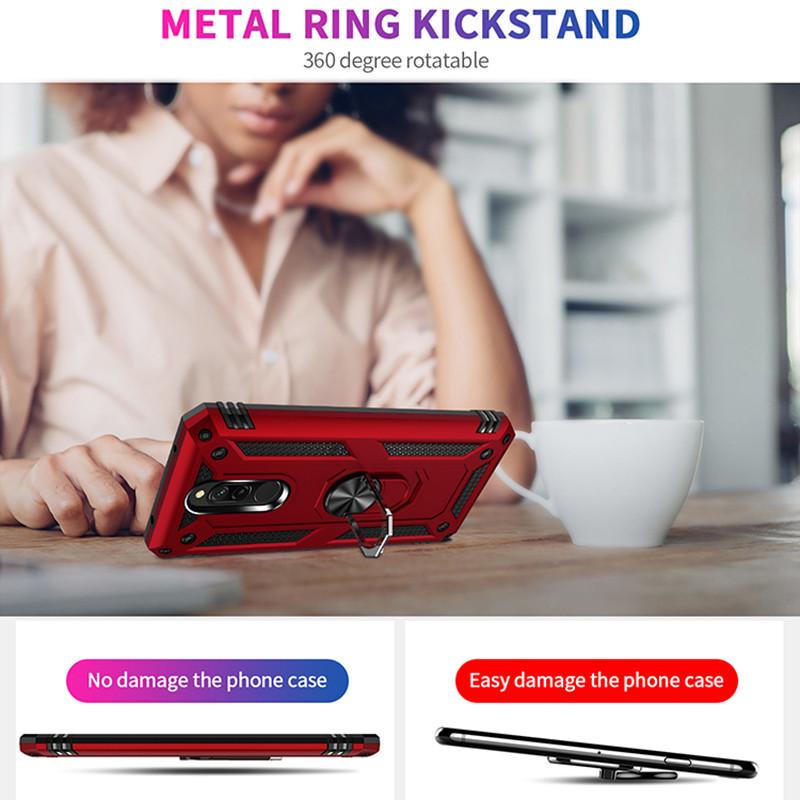 Luxury Armor Shockproof Phone Case for iPhone Samsung Huawei Honor Xiaomi Full Cover Car Magnetic Ring Bumper Back Shell