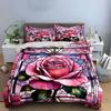Stained Glass Rose Decoration Set Bedding Set with 1 Duvet Cover 2 Pillowcases Single Double King Queen, Gift