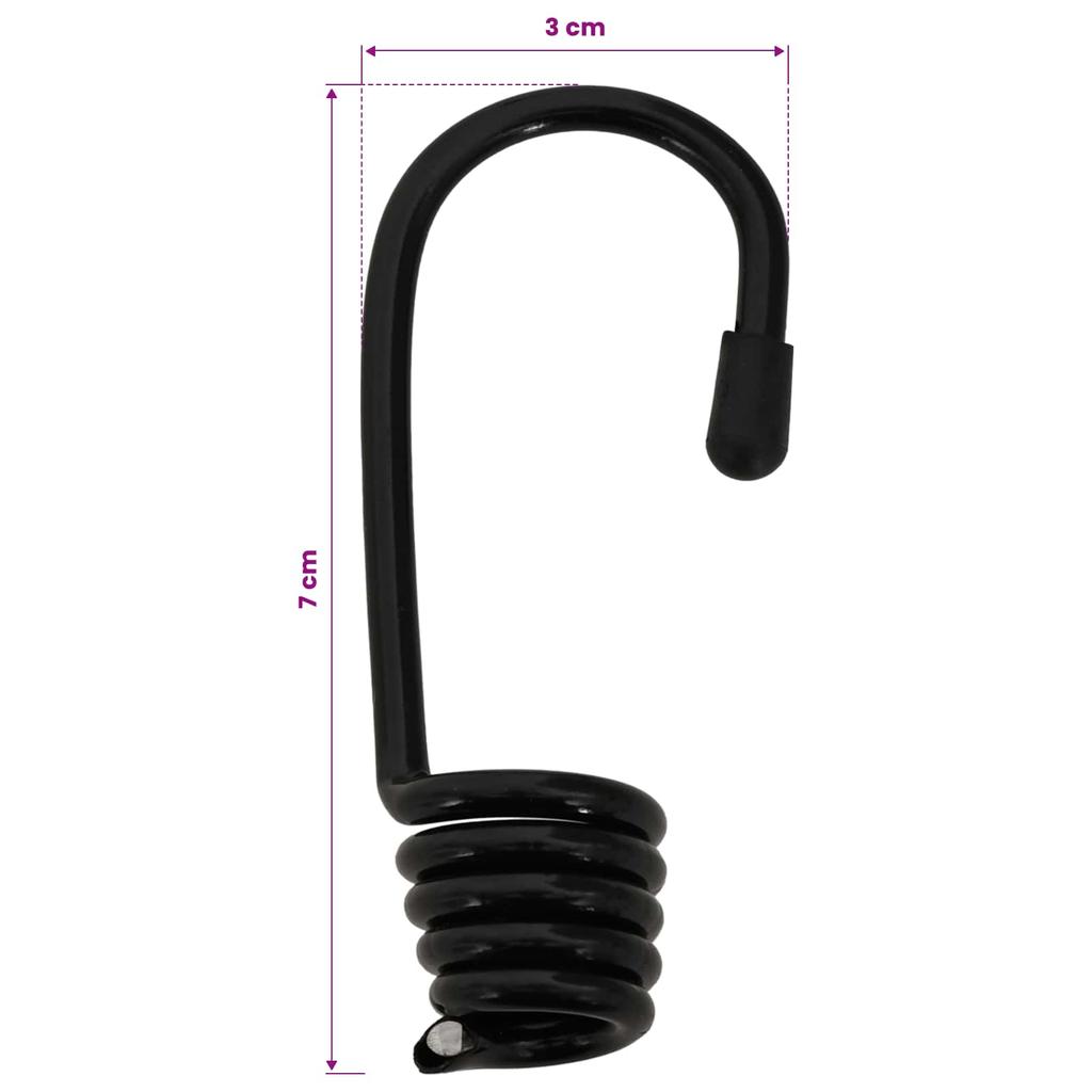 Hooks 12 Pcs Black 6 mm x 5 cm Steel