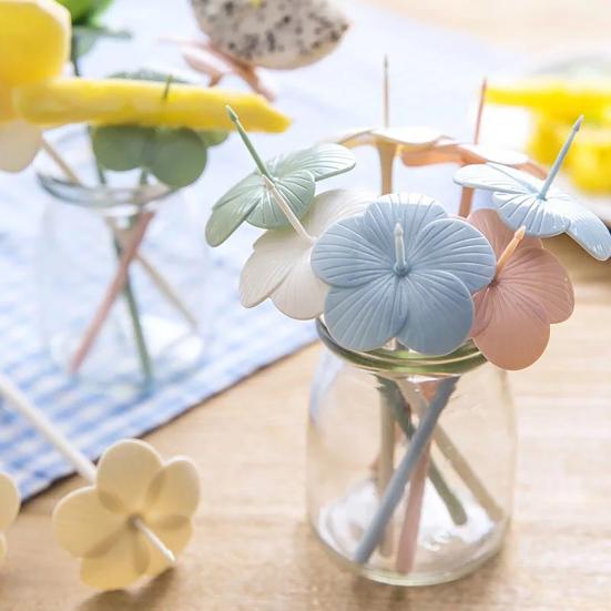 Практичные фруктовые зубочистки многоразовые пластиковые декоративные