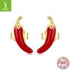 Персонализированные серьги-пусеты в виде красного перца, мода Spice Girl, креативные серьги-пусеты из стерлингового серебра S925