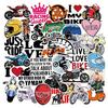 Motorcycle Sticker Set 50 Pieces Motor Car Waterproof Stickers for Suitcases, Bikes, Helmets, Etc.
