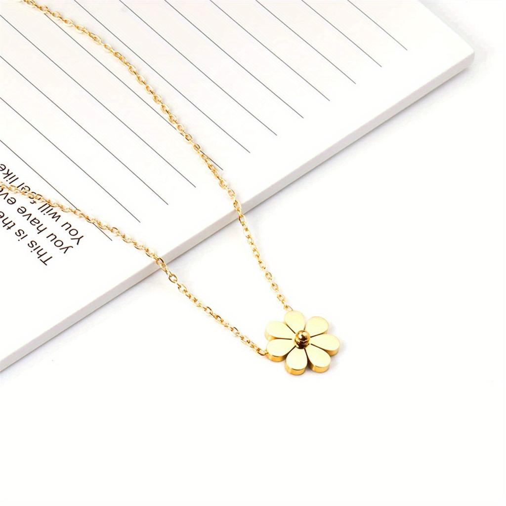 Минималистичный кулон с маленькой маргариткой, ожерелье, модный женский аксессуар, подходящий для женщин, повседневная одежда