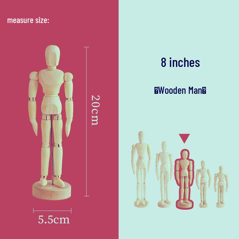 12" (30CM) Wooden Jointed Mannequin - Art Model & Home Decor