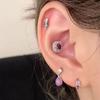 Изысканная сережка-гвоздик из циркония: Дизайн кубика сахара из титановой стали с микроинкрустацией для женщин.