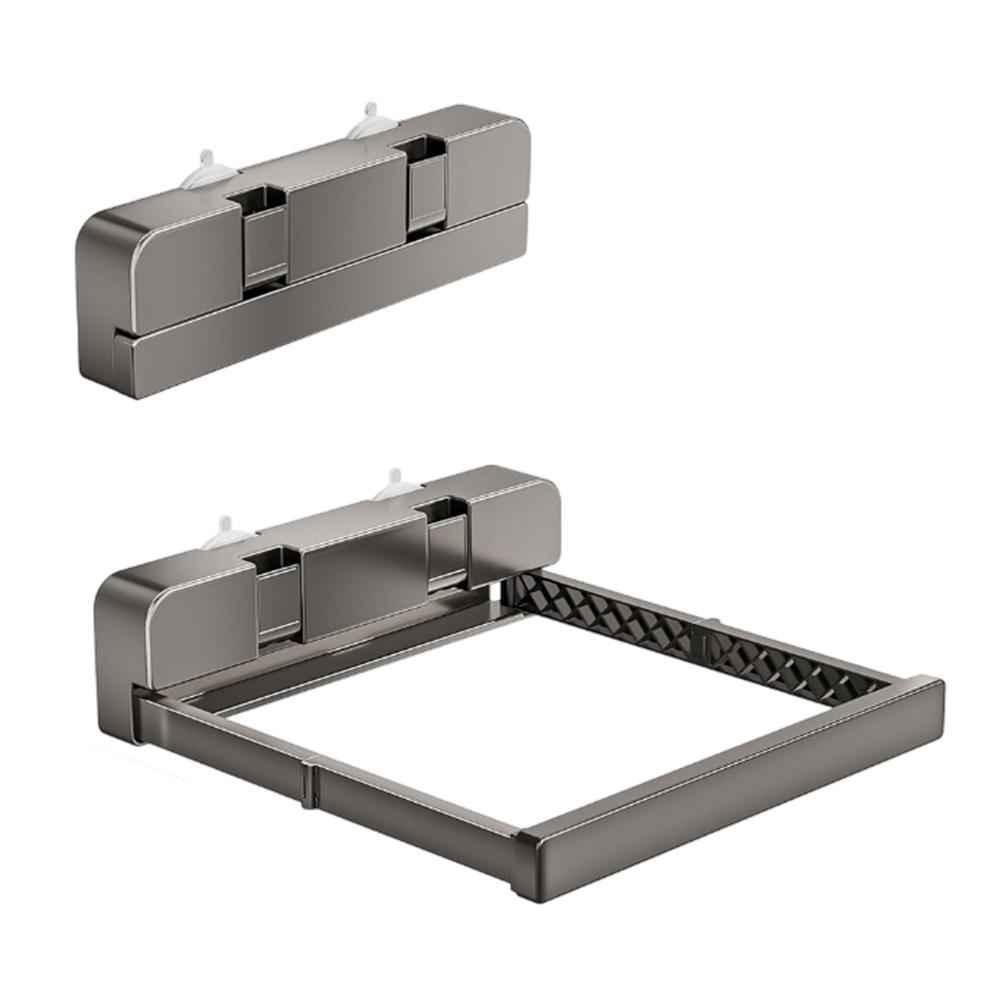 Telescopic suction cup storage rack folding clothes dryer retractable wall mount ABS material reinforced aluminum alloy