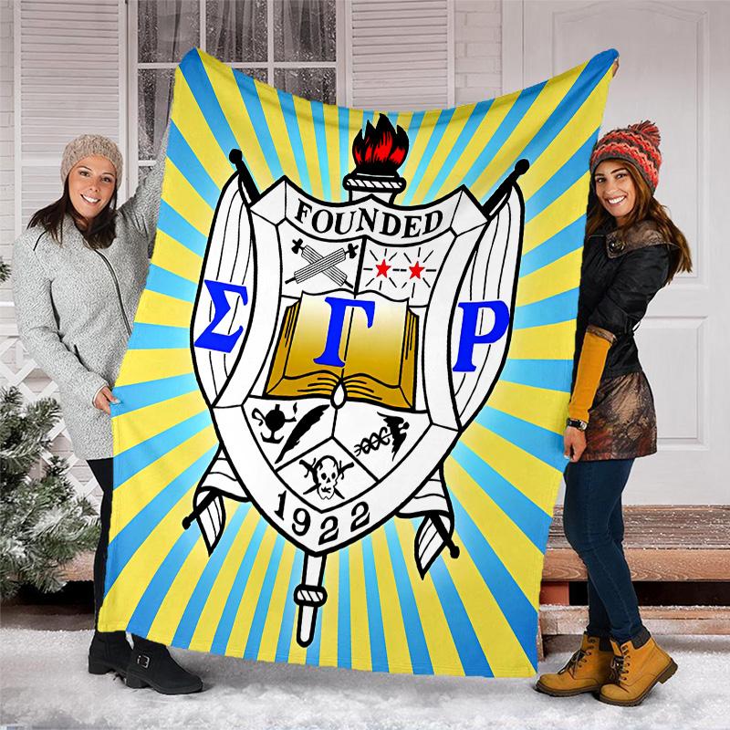 Sigma SGR Gamma Rho printed throw blanket—lightweight,soft,warm;versatile blanket for all seasons—perfect as &air-conditioning throw,nap blanket