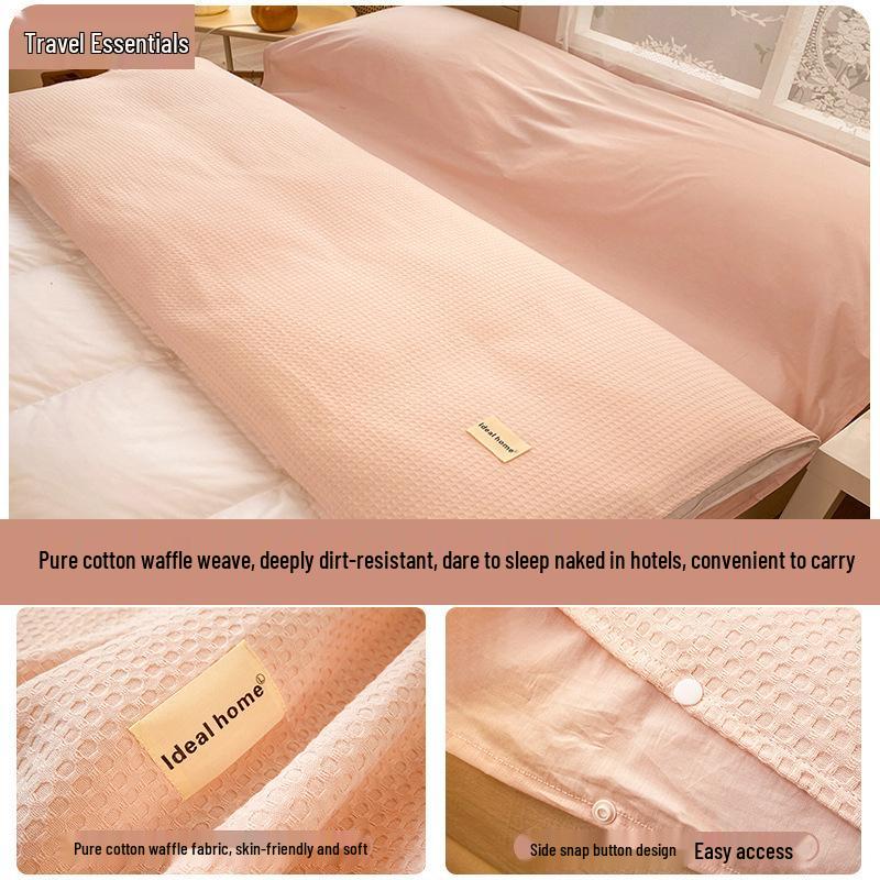 Набор из 3 предметов: Хлопковый дорожный спальный мешок и пододеяльник - Портативный, Защищающий от грязи, для деловых поездок