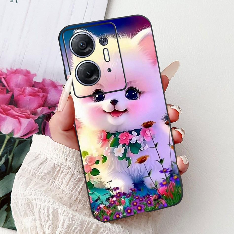 For Infinix Hot 30 5G Elegant Butterfly Cat Printed Phone Case For Infinix Hot30 5G X6832 Black Silicone Soft TPU Cases Bumpers