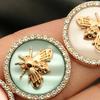 18MM-25MM Three-dimensional Little Bee Buttons Gold Luxury Metal Buttons Fashionable Round Shank Buttons Cardigan Sweater