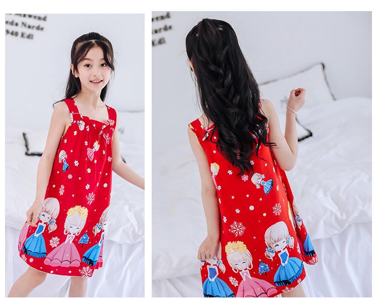 Летняя женская ночная сорочка без рукавов из хлопковой марли