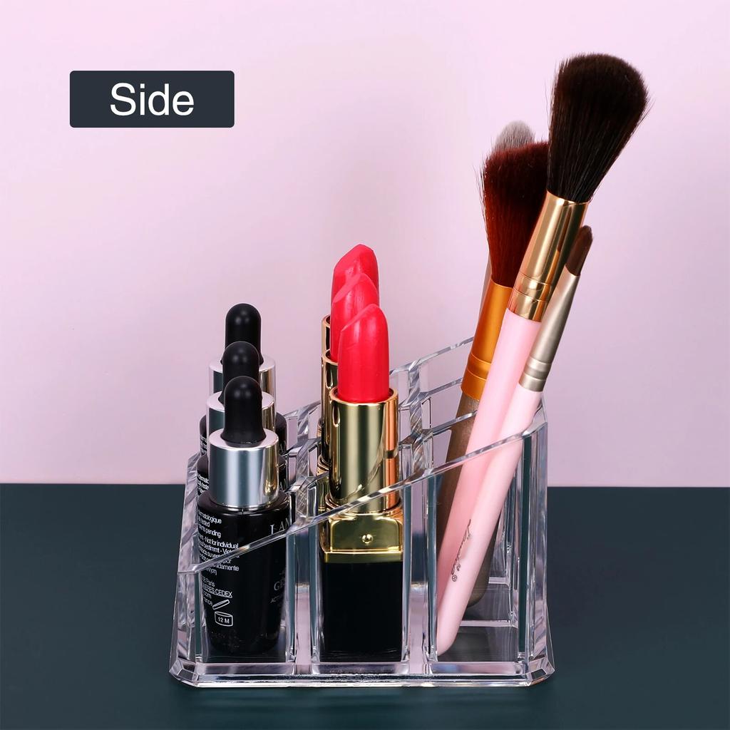 1PC 9-grid Lipstick Storage Box Desktop Transparent Lip Gloss Storage Box Display Rack Minimalist Lipstick Rack