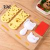 Sandwich And Ham Cutter Rice Ball Molds Kit, Cartoon Bear/Cat/Dog/Panda Shape Onigiri Maker, Home Baking Cooking Gift Food Grade Plastic Sushi