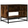 TV Stand Smoked Oak Finish 61 x 40 x 46 cm Engineered Wood and Metal