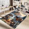 1PC Cowboys Campfire Non-Slip Floor Carpet Compatible for Office&Living Room&Bedroom&Dining room - Flat- Soft & Pattern, Vibrant Colors-W243