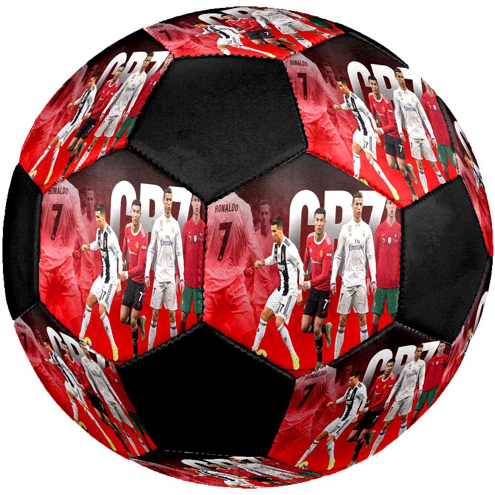 Cristiano Ronaldo Poster Size 5 Soccer Ball, Machine-Stitched PVC, Durable & High Bounce, All Ages Fit, fan merchandise, matches & outdoor use.