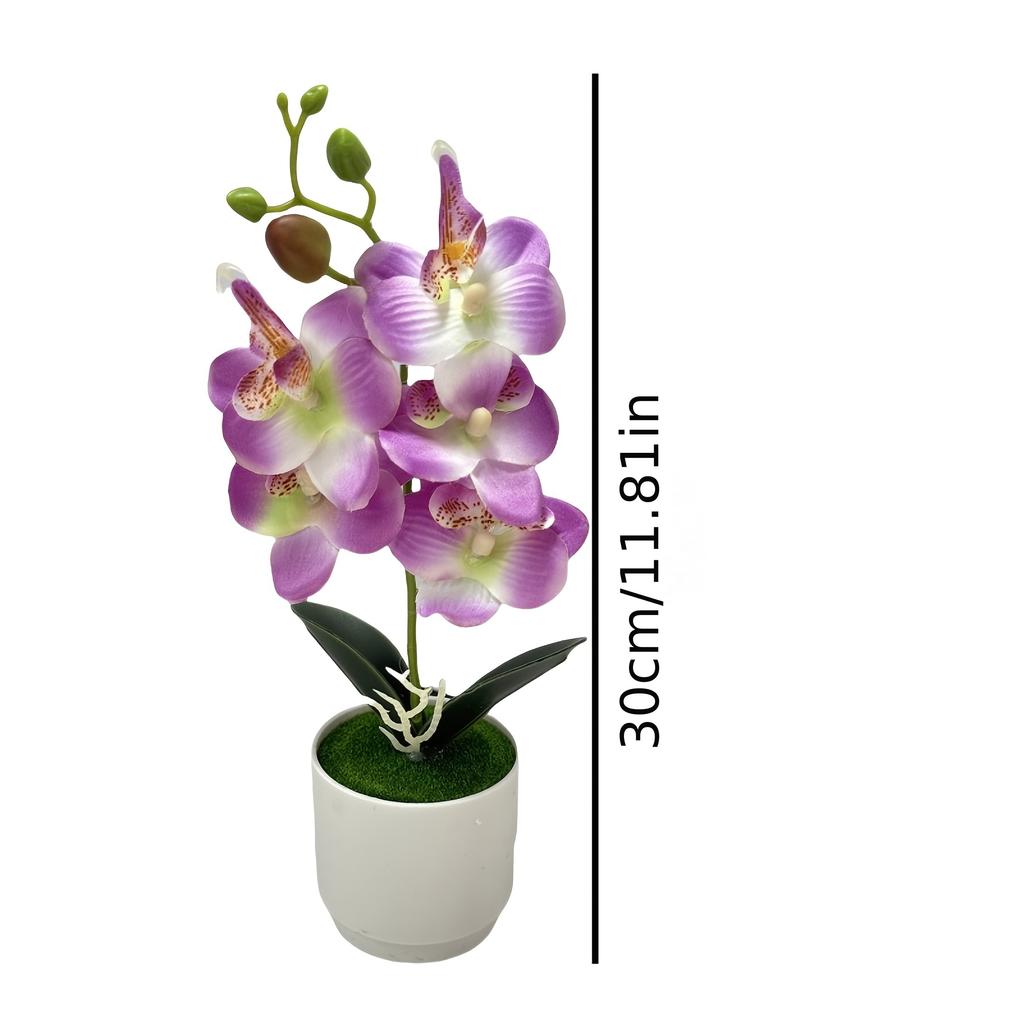 Орхидея Искусственные Орхидеи Цветы с Вазой Белое Растение Шелк Искусственные Орхидеи Искусственные Цветочные Композиции для Украшения Дома