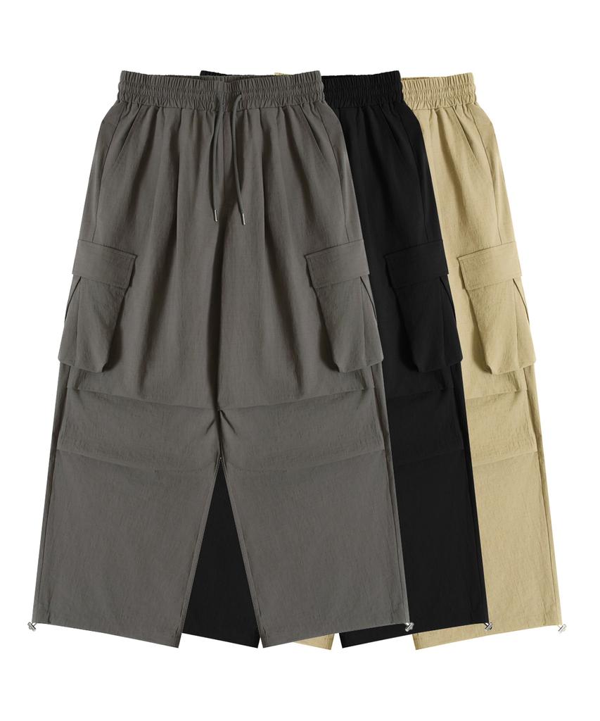 NODU [2Pack] Cargo Tuck Drawstring Wide-Leg Pants