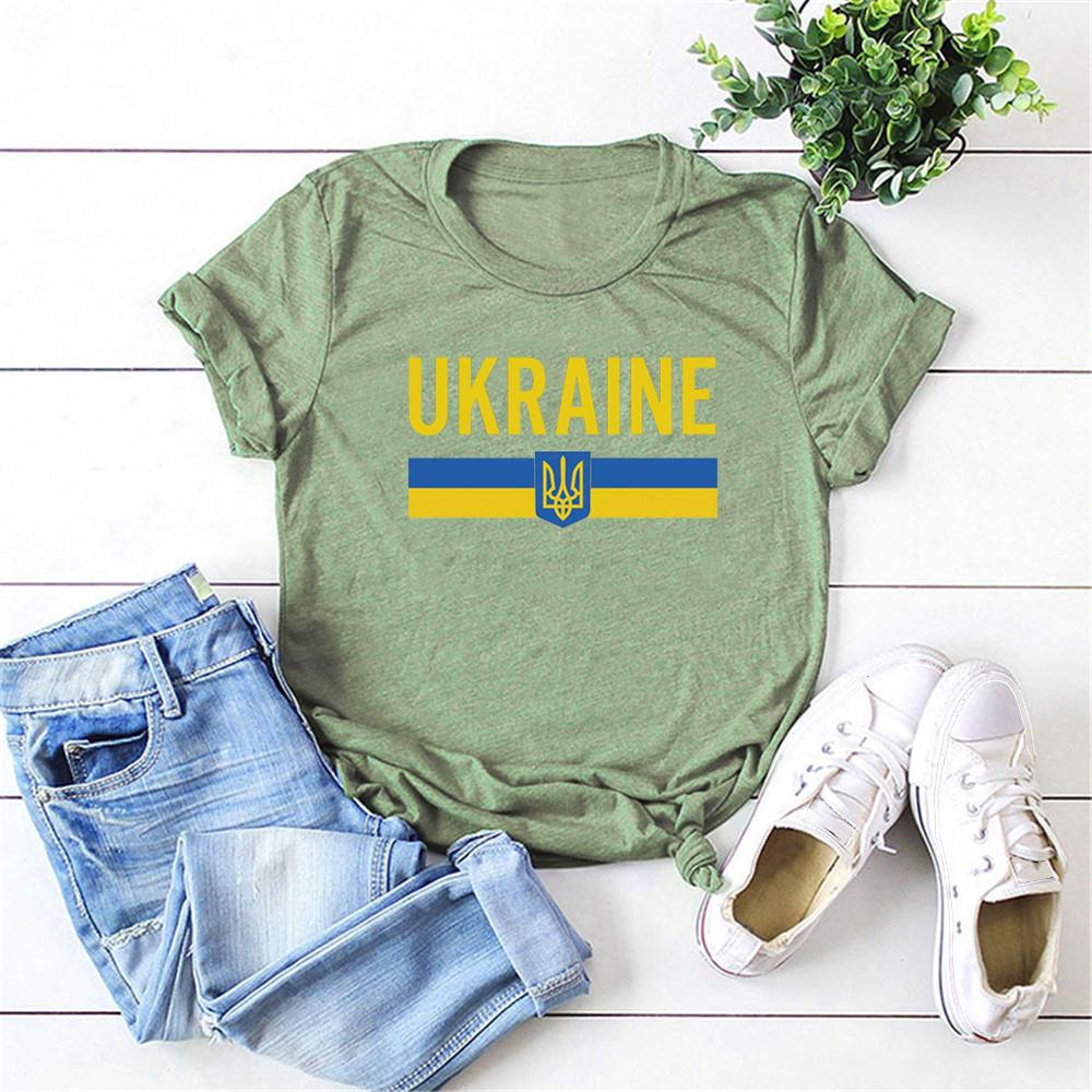 Футболка Украина Флаг Украины Футболка Унисекс Женская Графическая Футболка Украина Трезубец Короткий Рукав Женская Одежда Уличная Одежда Топ