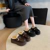 2025 Autumn and Winter Cotton Shoes, Small Lazy Bag Head Slippers, Women Wear Lamb Wool Muffin, Thick Sole Height Increase Half Slippers