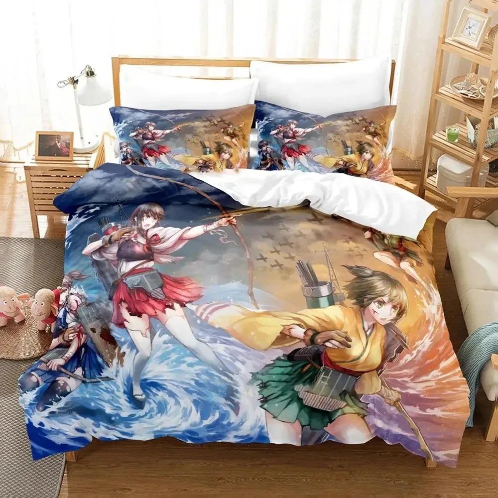 Аниме Kantai Collection Комплект постельного белья для мальчиков и девочек Twin Queen Size Пододеяльник Наволочка Кровать для мальчиков и взрослых Мода Домашний текстиль Текстиль