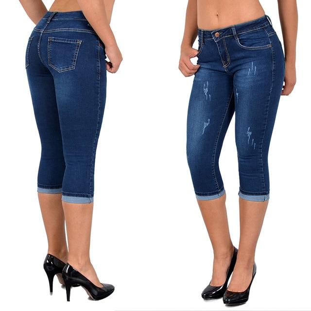 Women Jeans High Waist Jeans High Elastic Plus Size Stretch Jeans Washed Denim Skinny Pencil Pants