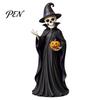 Деревянная фигурка кошки, Винтажная фигурка на Хэллоуин, Рустикальная фигурка ведьмы, зомби, совы, лягушки, Настольное украшение, Милый декор для рабочего стола, Фермерский многоуровневый поднос