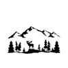 120×62Cm Black Car Moose Trees Mountain Decoration Sticker For Rv Camper Offroad