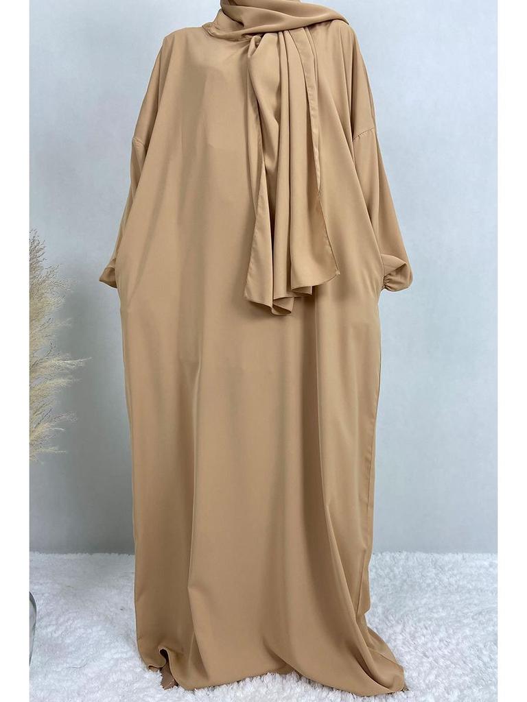 XG2057 Women's Hooded Hijab Long Kaftan Dress - Malaysia, Middle East, Dubai, Turkey