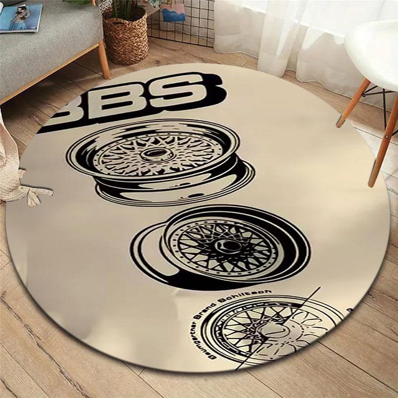 BBS Round Area Rug,Carpet Rug for Living Room Bedroom Sofa Playroom Decor,Non-slip Floor Mat