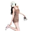 French Celebrity Muse Fan High Sense Suspender Dress Women's Summer Pleated Waist Sexy Spice Girl Hip Wrap Skirt