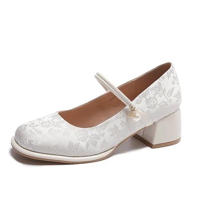 Новая весенняя женская обувь, туфли-лодочки с квадратным носком, модные ретро туфли Мэри Джейн для женщин, на толстом среднем каблуке, женская обувь