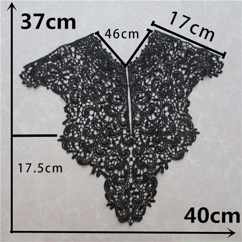 Black & White Polyester Embroidered Lace Collar for DIY Cheongsam Dress Crafting
