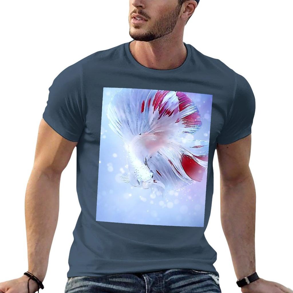 Betta Fish Flower TShirt Simple Line Art Print Tee