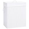 VidaXL Laundry Basket with 2 Sections White Bamboo 100 L 320744